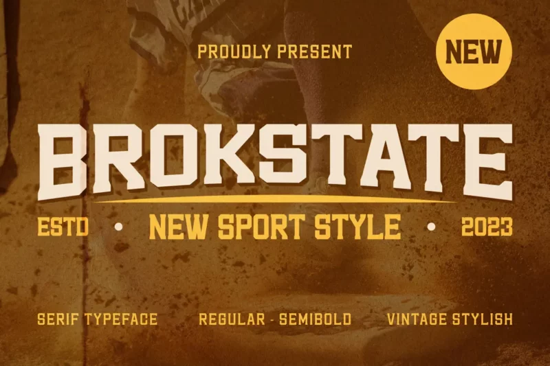 Brokstate – A Modern Sport Serif Font