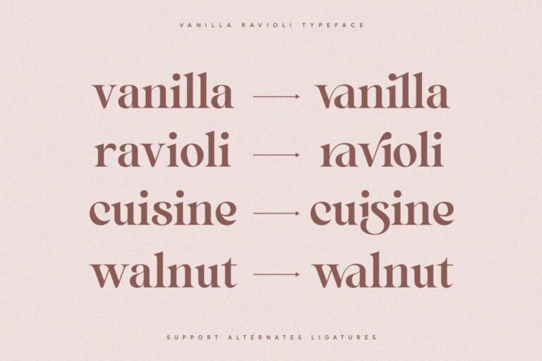 Vanilla Ravioli – Aesthetic Ligature Font