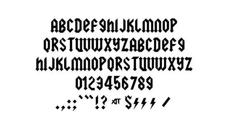 Applications of the AC/DC Font