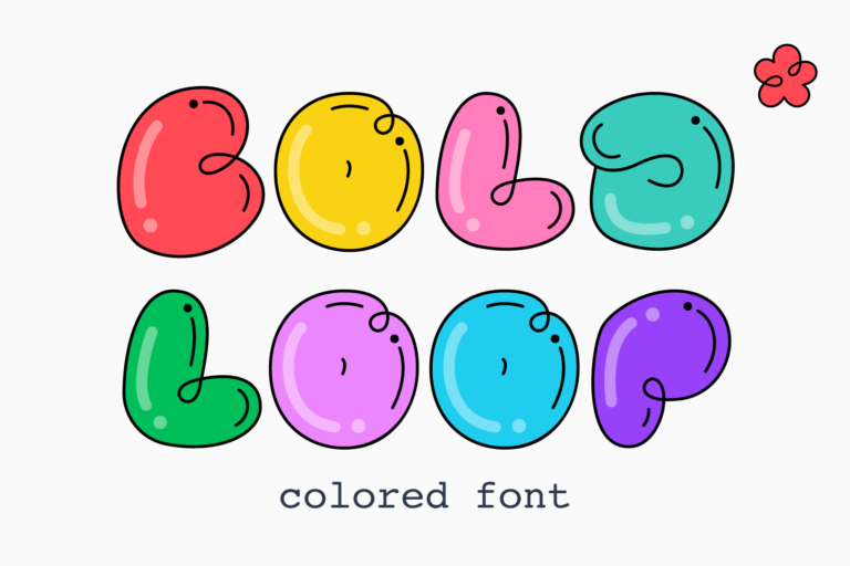 3. Bold Loop Colored Bubble Font