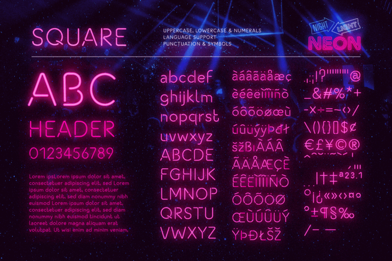 The Ultimate Night Light Neon Typeface Collection