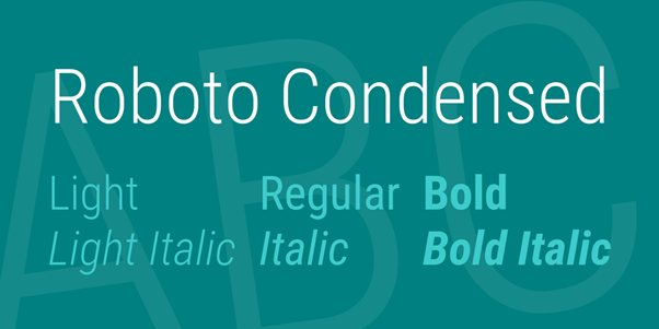 Roboto Condensed - logo font