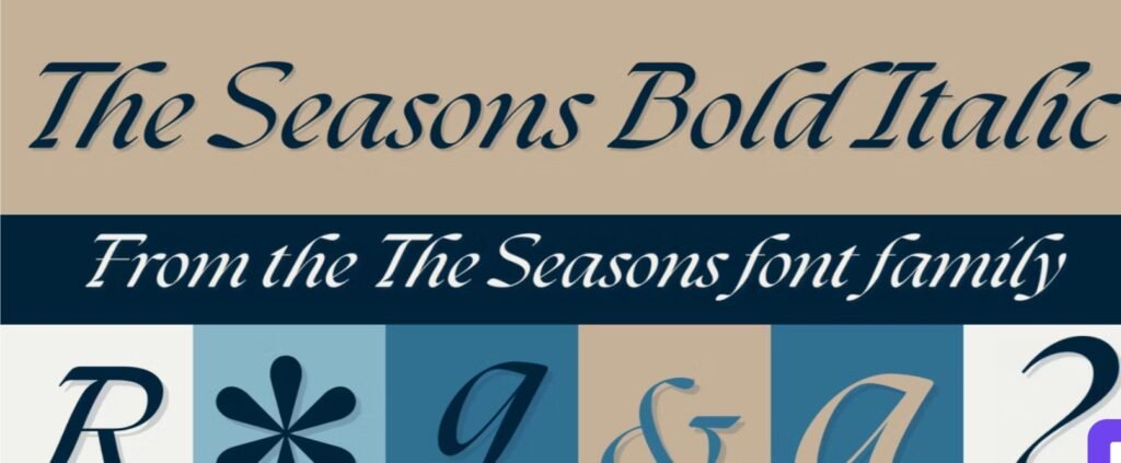 The Seasons Bold Italic Font