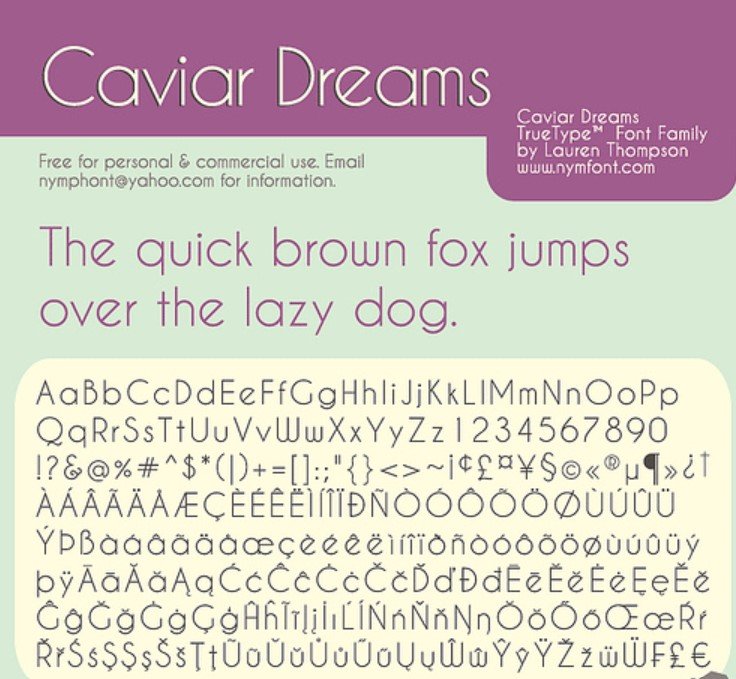 Caviar Dreams Font