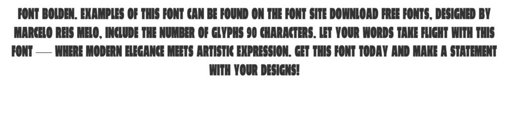 Bolden Font