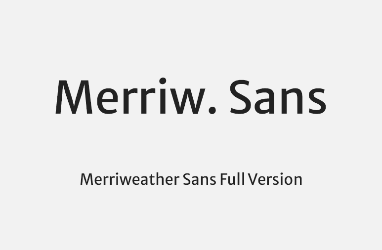Merriweather Sans Font Family