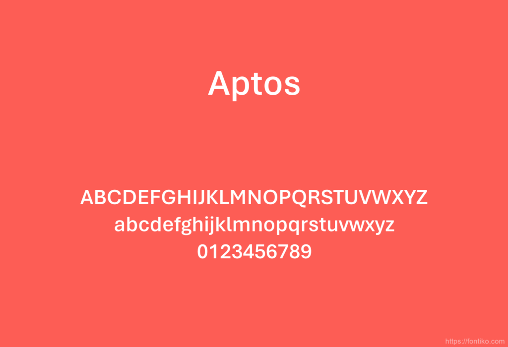 Aptos font