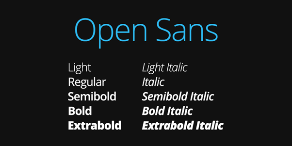 open sans - logo font