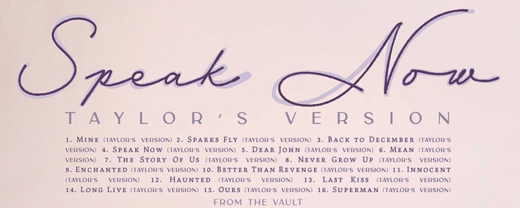 Uses of the Speak Now Font