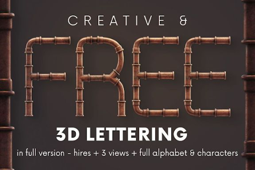 Free Copper Pipes 3D Font