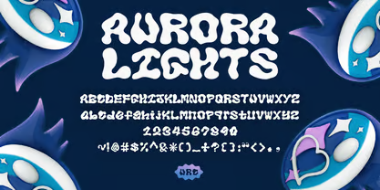 19. Aurora Lights Artistic Bubble Font