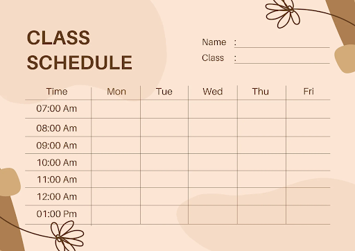 Class Schedule 