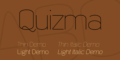 Quizma Thin Font