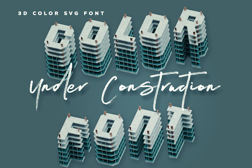 Under Construction 3D Color Font