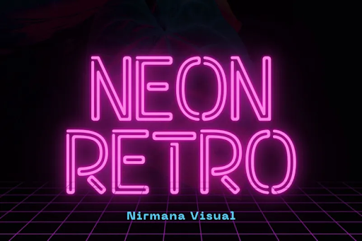 Retro Neon Sign Font – Square Style