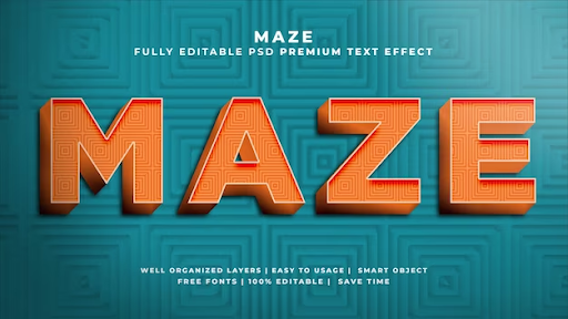 Maze 3D Font
