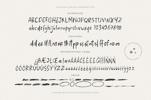 Scratchy Cute Handwritten Font