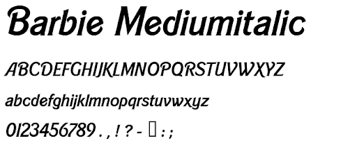 8. Barbie MediumItalic