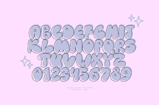 30. Free Love Bubble Cartoon Font